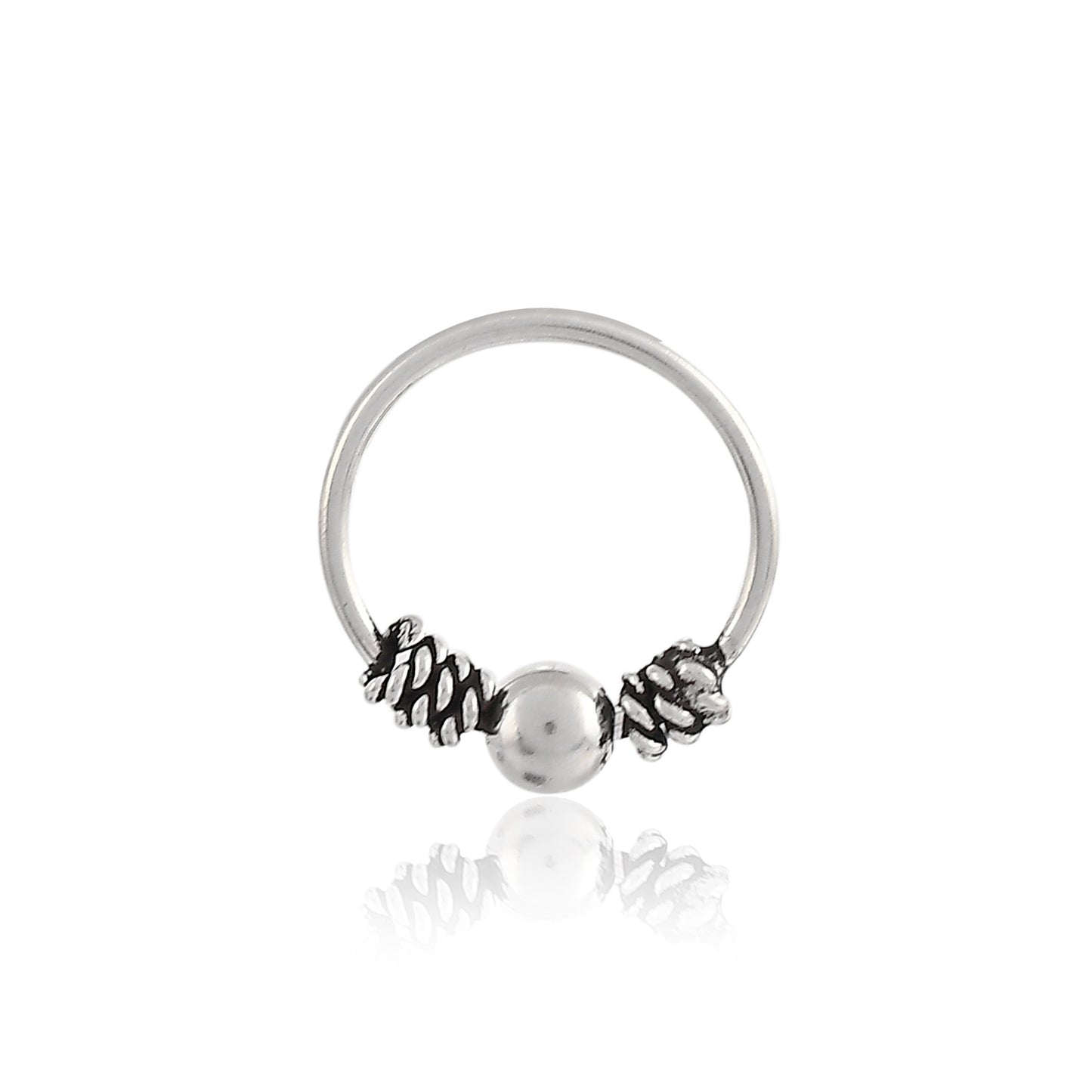 Sterling Silver 925 Oxidized Nose Ring - 10mm