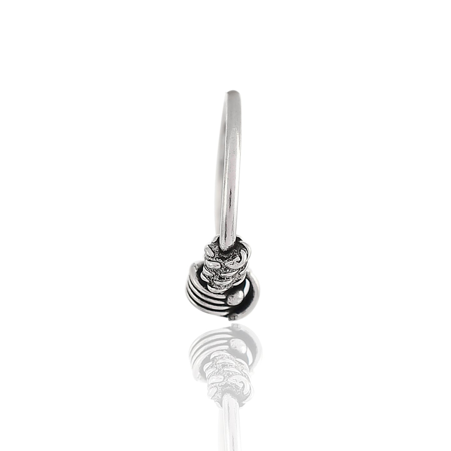 Sterling Silver 925 Oxidized Nose Ring - 10mm