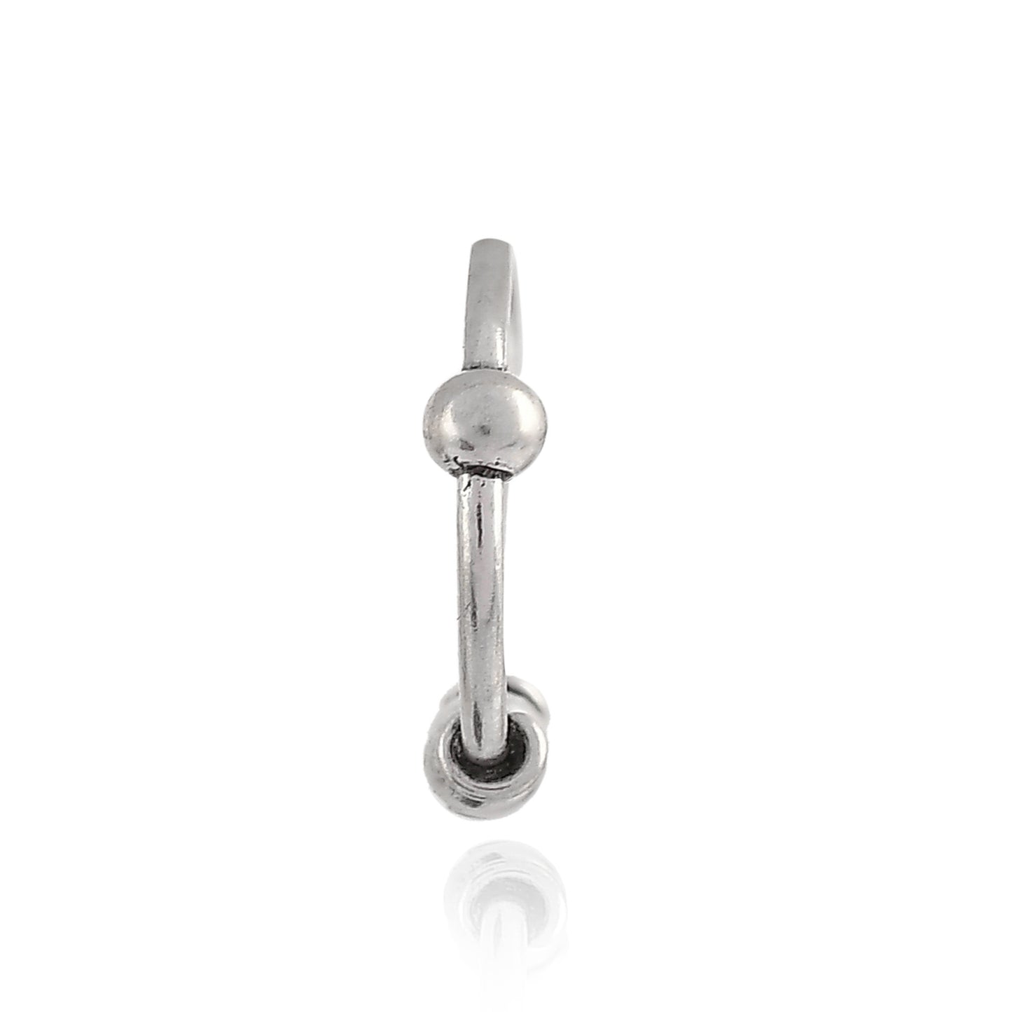 Sterling Silver 925 Oxidized Nose Ring - 10mm
