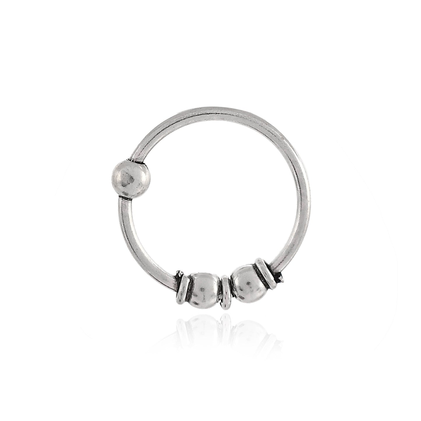 Sterling Silver 925 Oxidized Nose Ring - 10mm