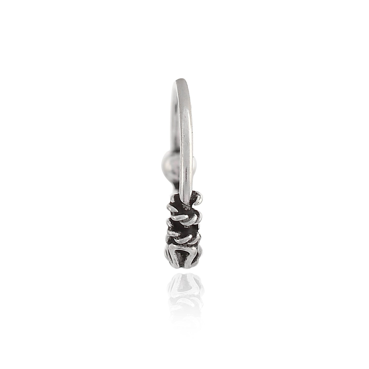 Sterling Silver 925 Oxidized Nose Ring - 10mm