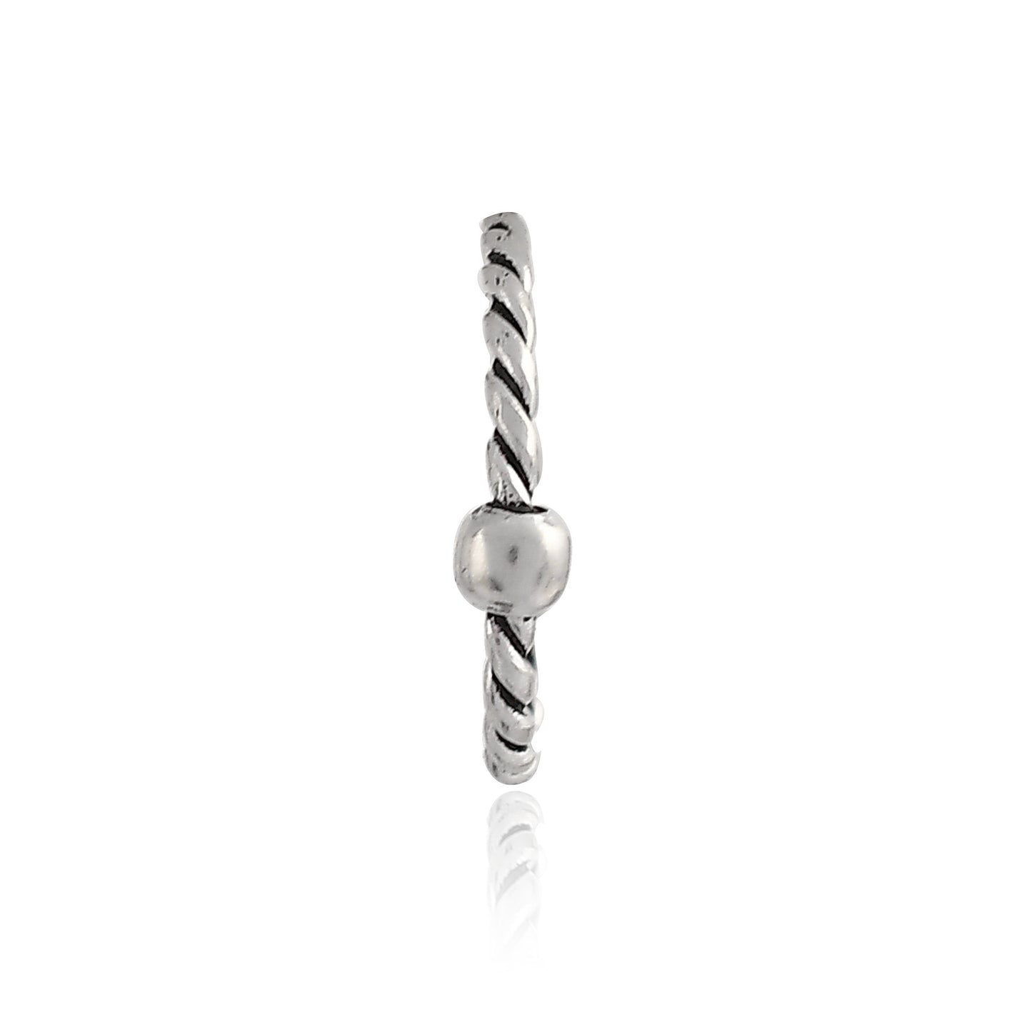 Sterling Silver 925 Oxidized Nose Ring - 10mm