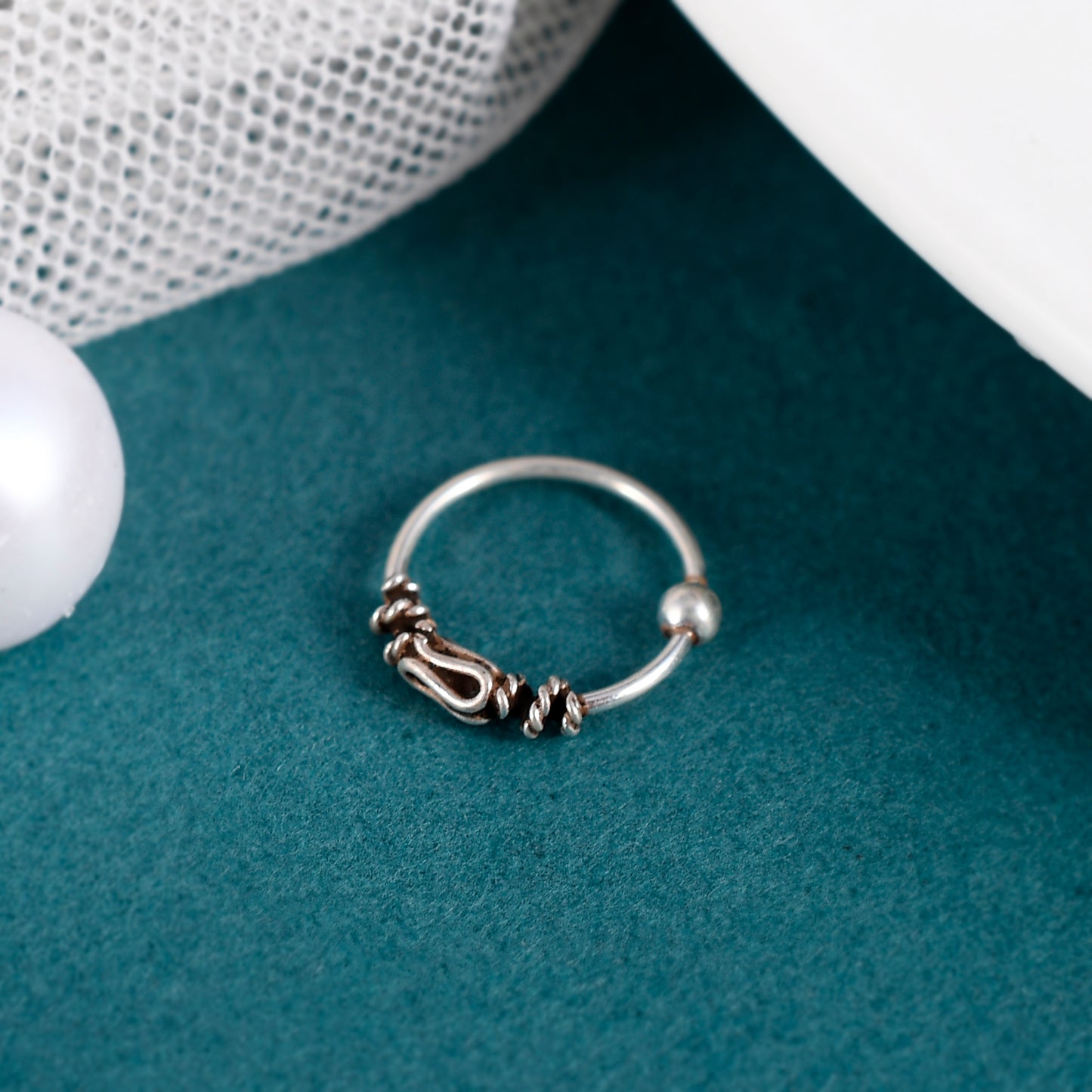 silver nose ring