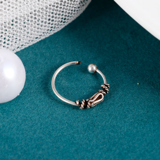 oxidised nose ring silver