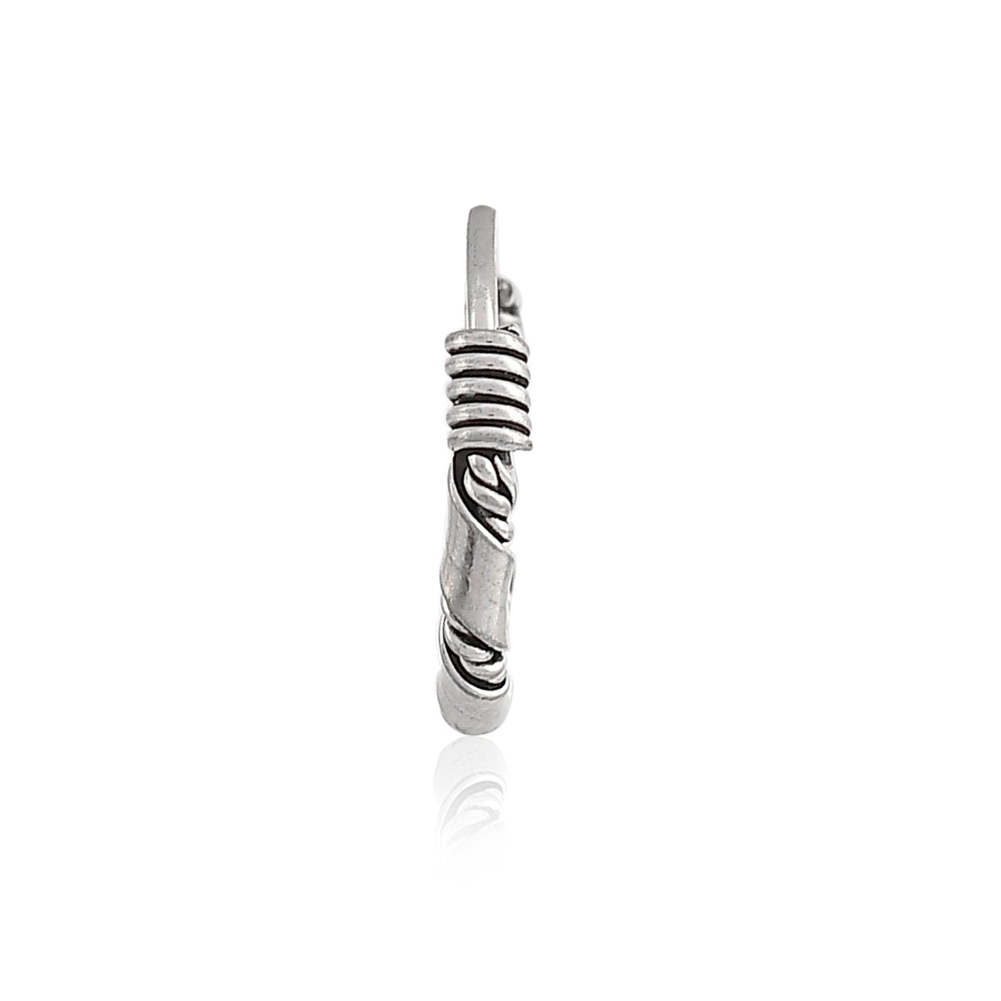 Sterling Silver 925 Oxidized Nose Ring - 10mm