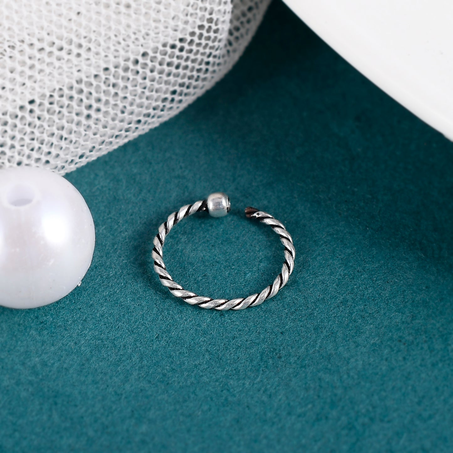 Sterling Silver 925 Oxidized Nose Ring - 10mm