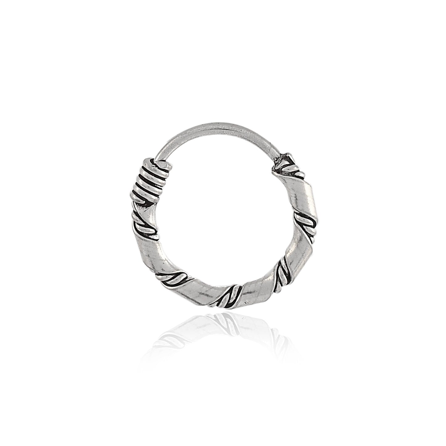 Sterling Silver 925 Oxidized Nose Ring - 10mm