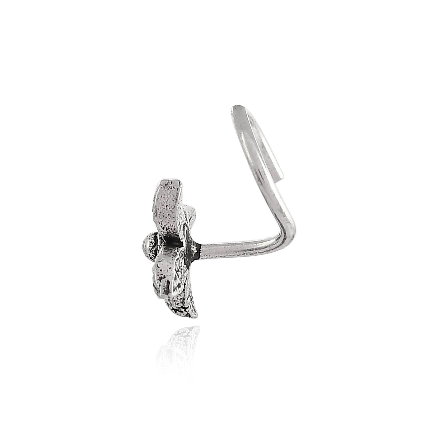 Sterling Silver 925 Oxidized Nose Pin For Women