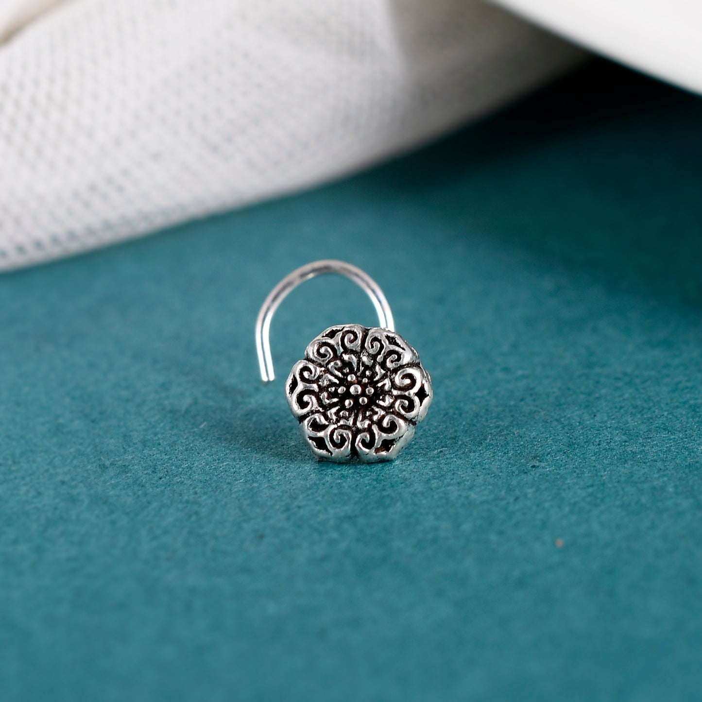 Sterling Silver 925 Oxidized Nose Pin For Women
