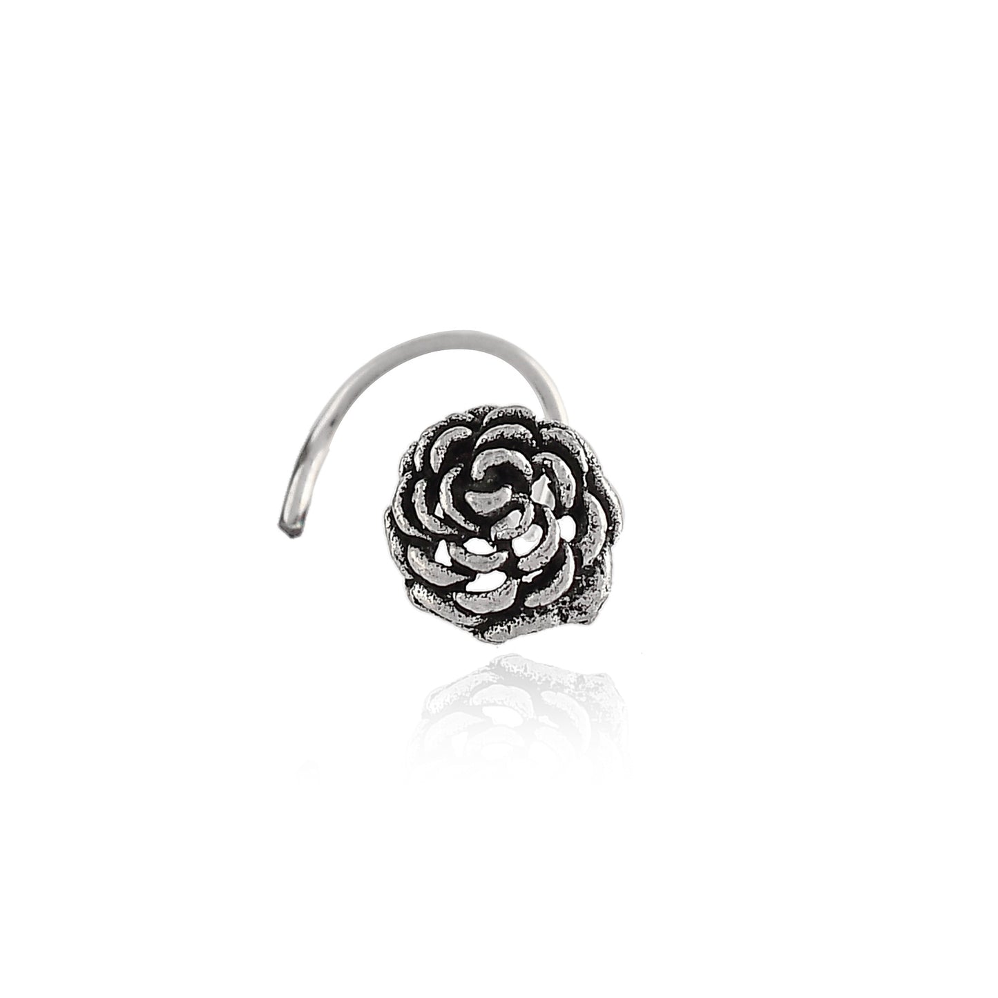 Sterling Silver 925 Oxidized Nose Pin For Women