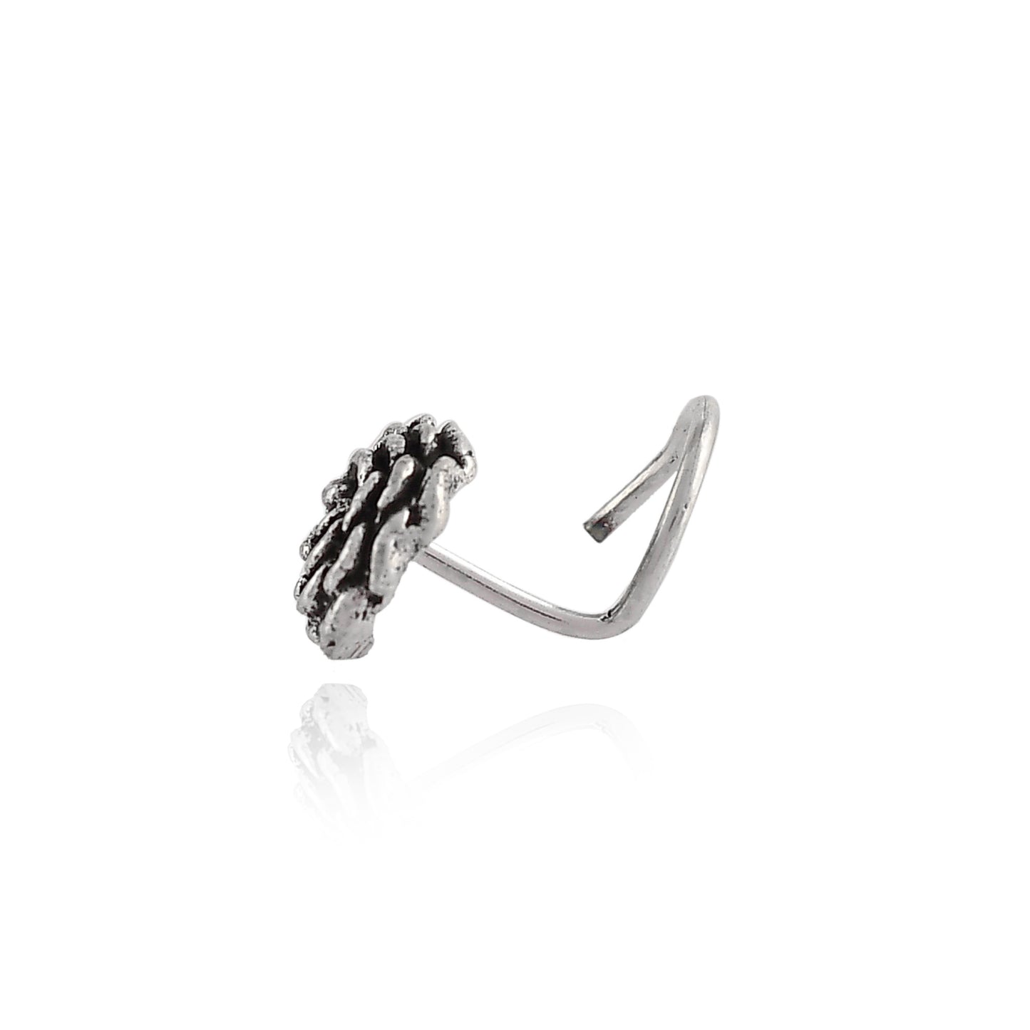 Sterling Silver 925 Oxidized Nose Pin For Women