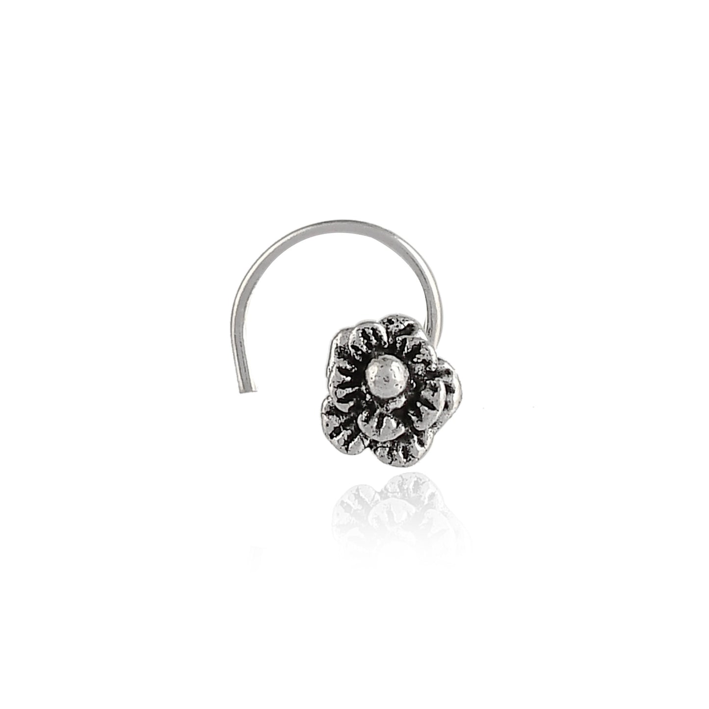 Sterling Silver 925 Oxidized Nose Pin For Women