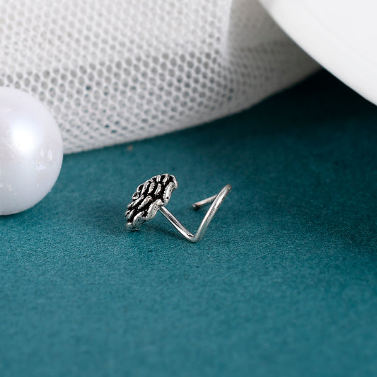 Sterling Silver 925 Oxidized Nose Pin For Women