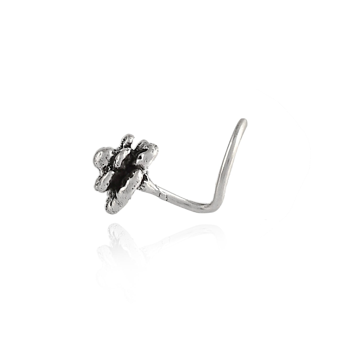 Sterling Silver 925 Oxidized Nose Pin For Women