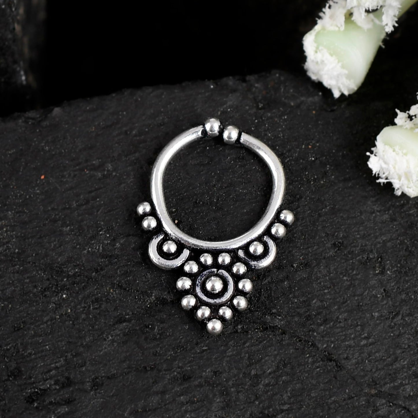 Sterling Silver 925 Septum Nose Ring For Non Pierced nose