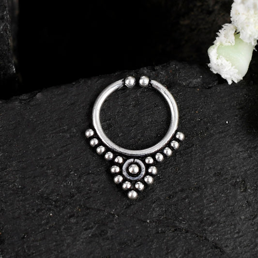 Sterling Silver 925 Septum Nose Ring For Non Pierced nose