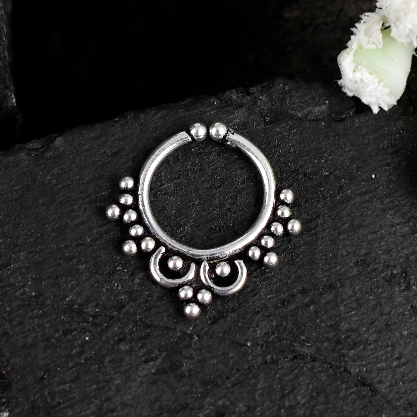 Sterling Silver 925 Septum Nose Ring For Non Pierced nose