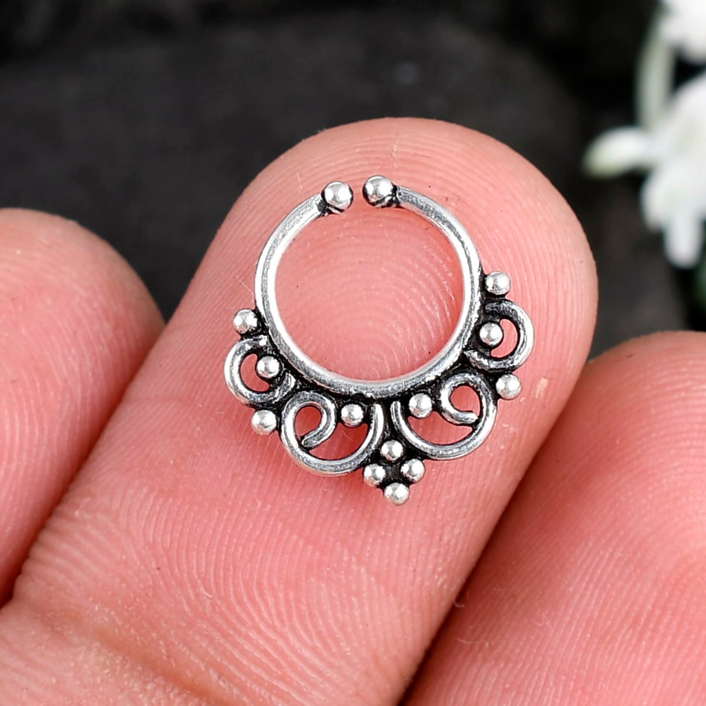 silver clipon nose ring