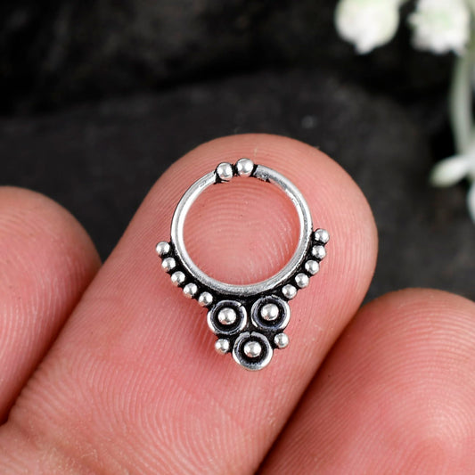 Sterling Silver 925 Septum Nose Ring For Non Pierced nose