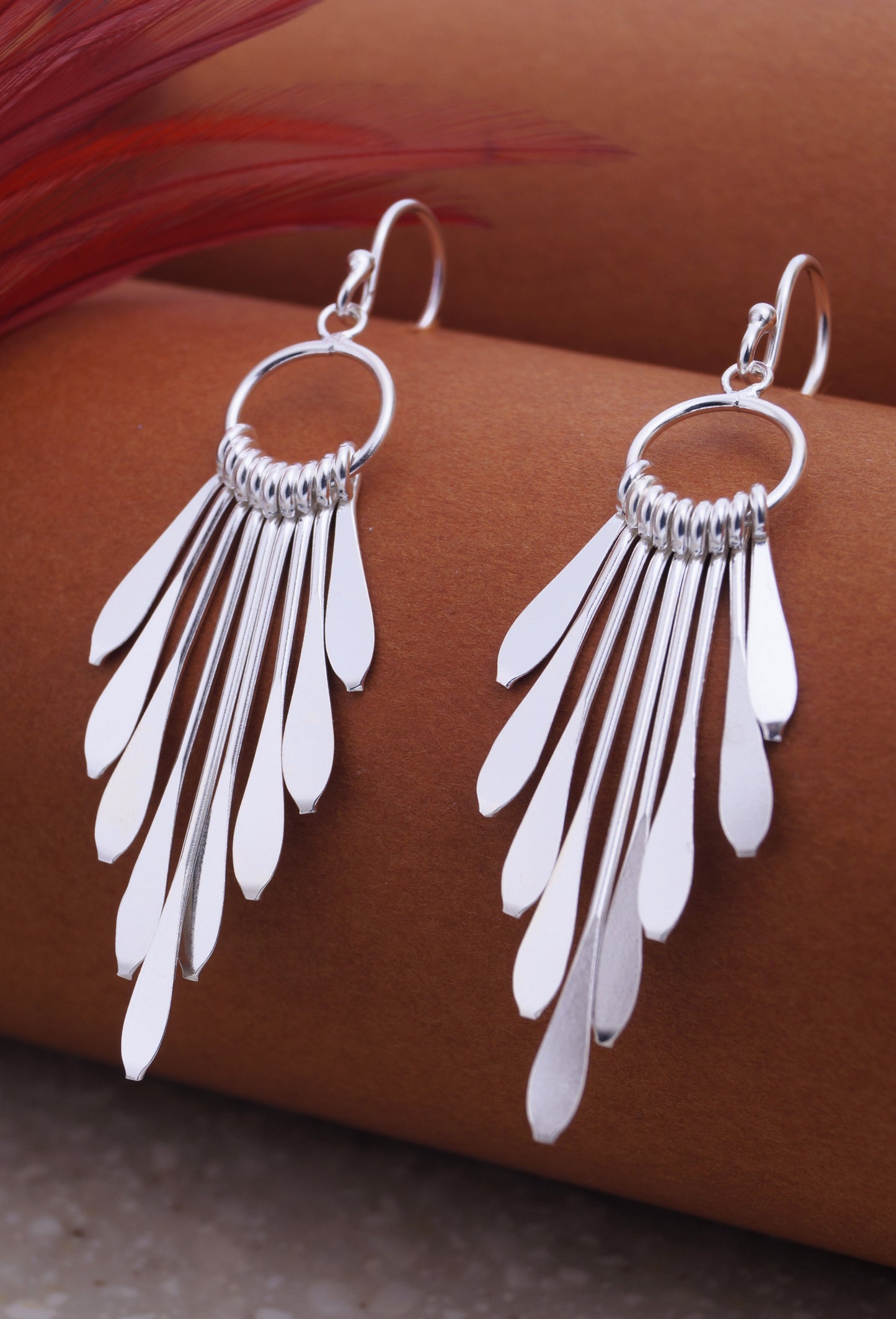 silver jhumka earrings