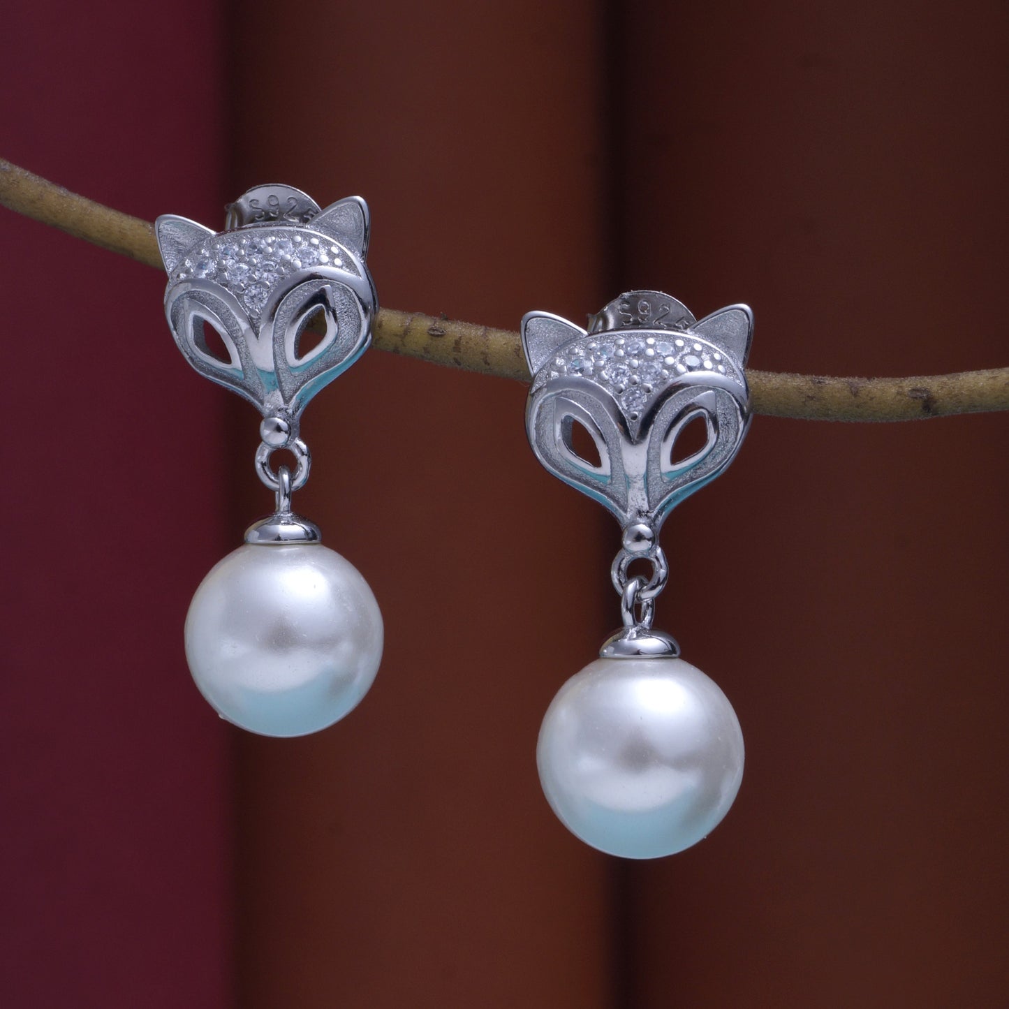 pearl earring silver