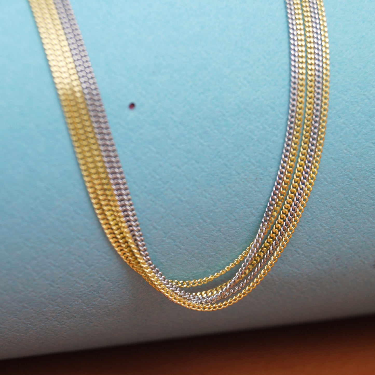 925 Sterling Silver Gorgeous Gold Plated 5 Line Bunch Chain For Women & Girls