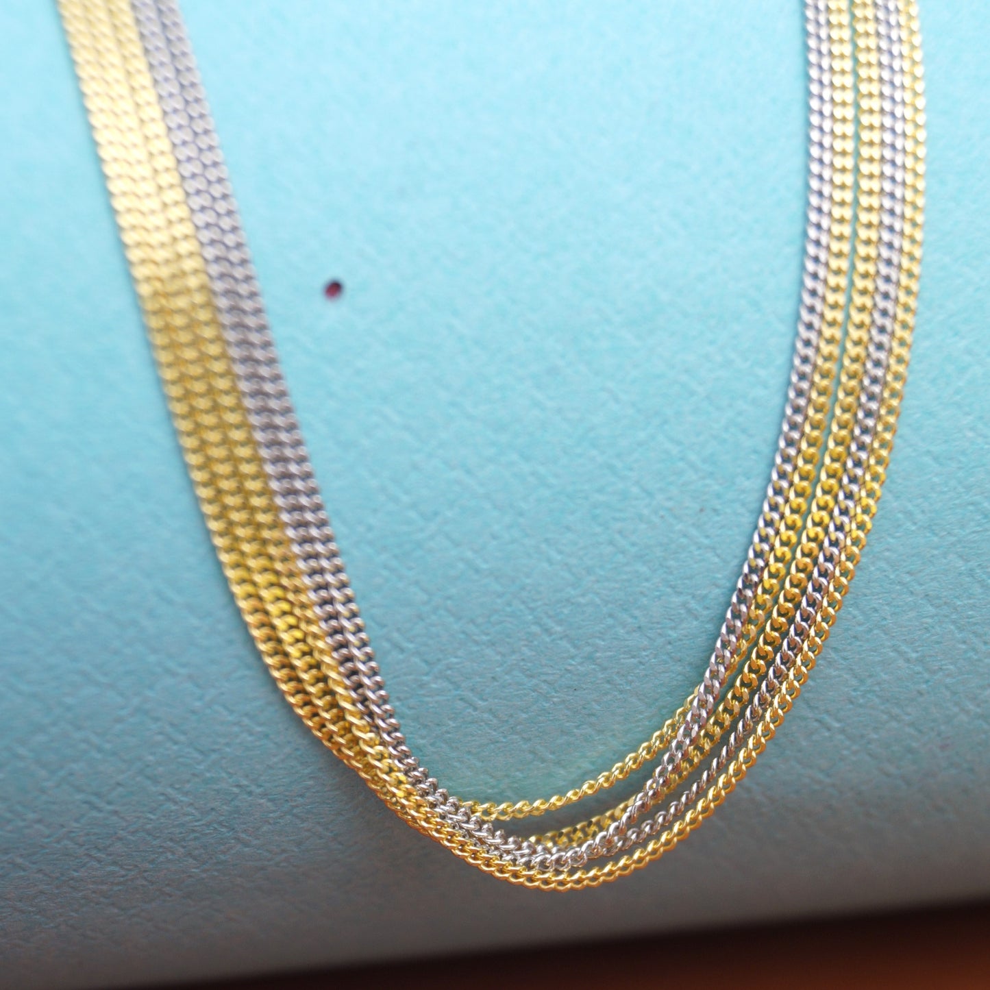 925 Sterling Silver Gorgeous Gold Plated 5 Line Bunch Chain For Women & Girls