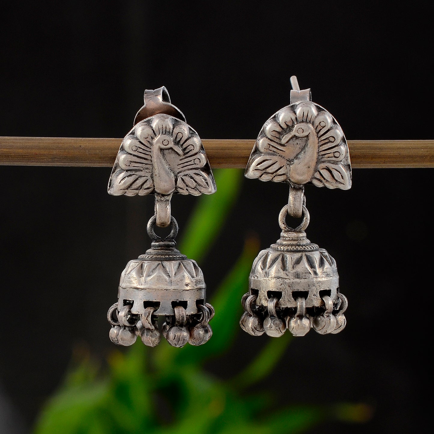 Oxidize silver earring