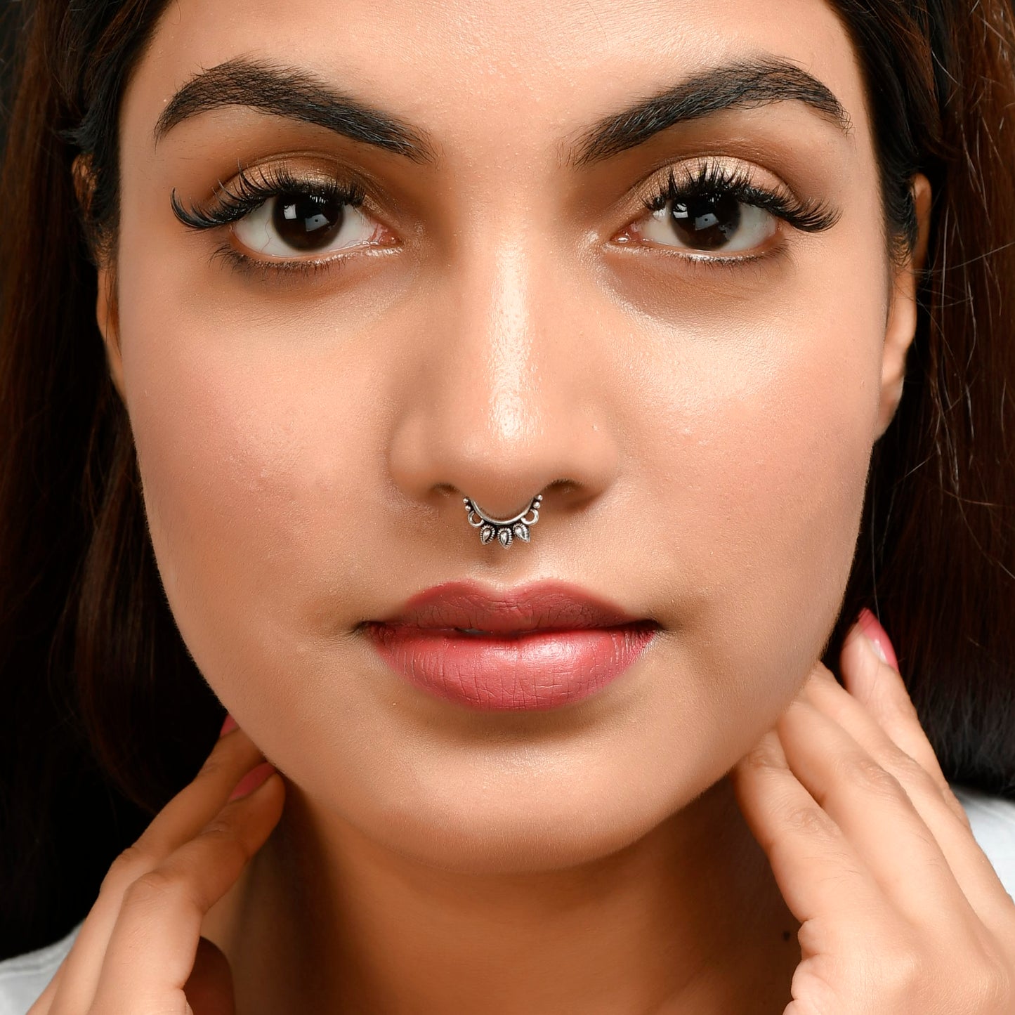 Sterling Silver 925 Septum Nose Ring For Non Pierced nose