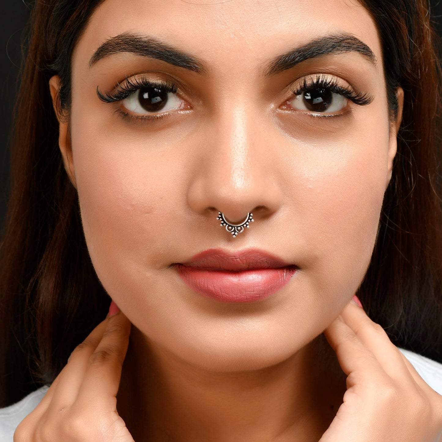 Sterling Silver 925 Septum Nose Ring For Non Pierced nose