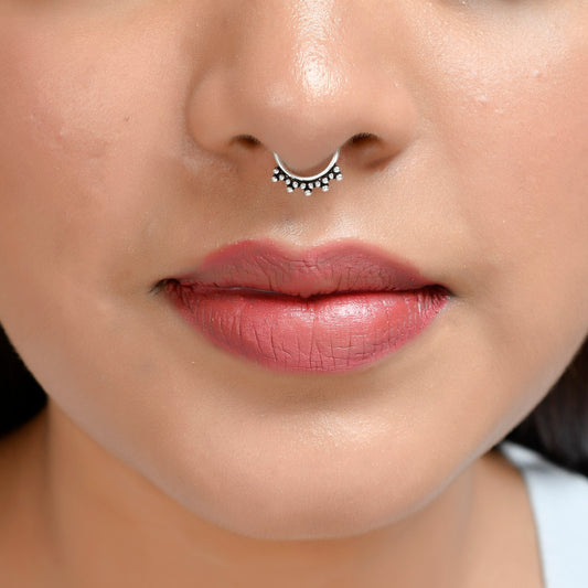 septum nose pin silver