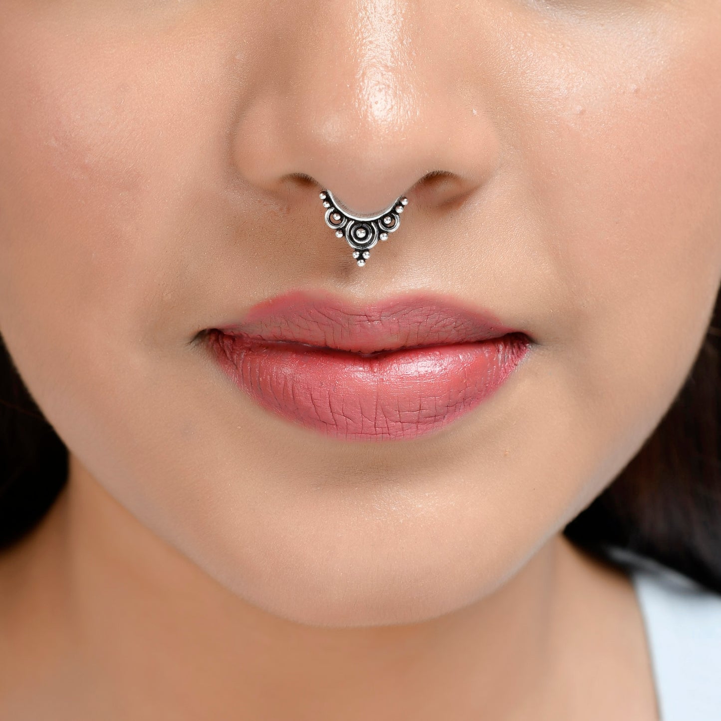 Sterling Silver 925 Septum Nose Ring For Non Pierced nose