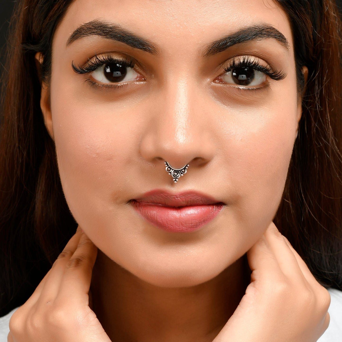 Sterling Silver 925 Septum Nose Ring For Non Pierced nose