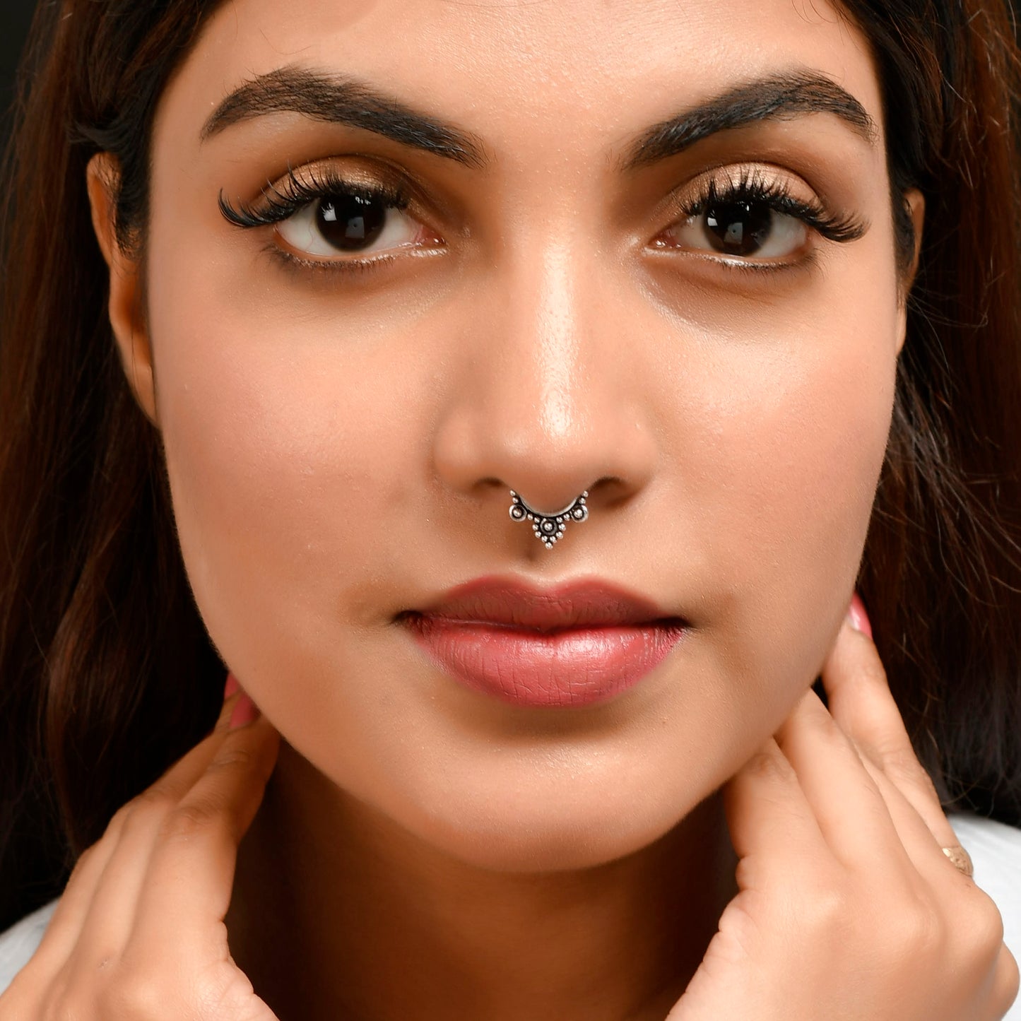 Sterling Silver 925 Septum Nose Ring For Non Pierced nose