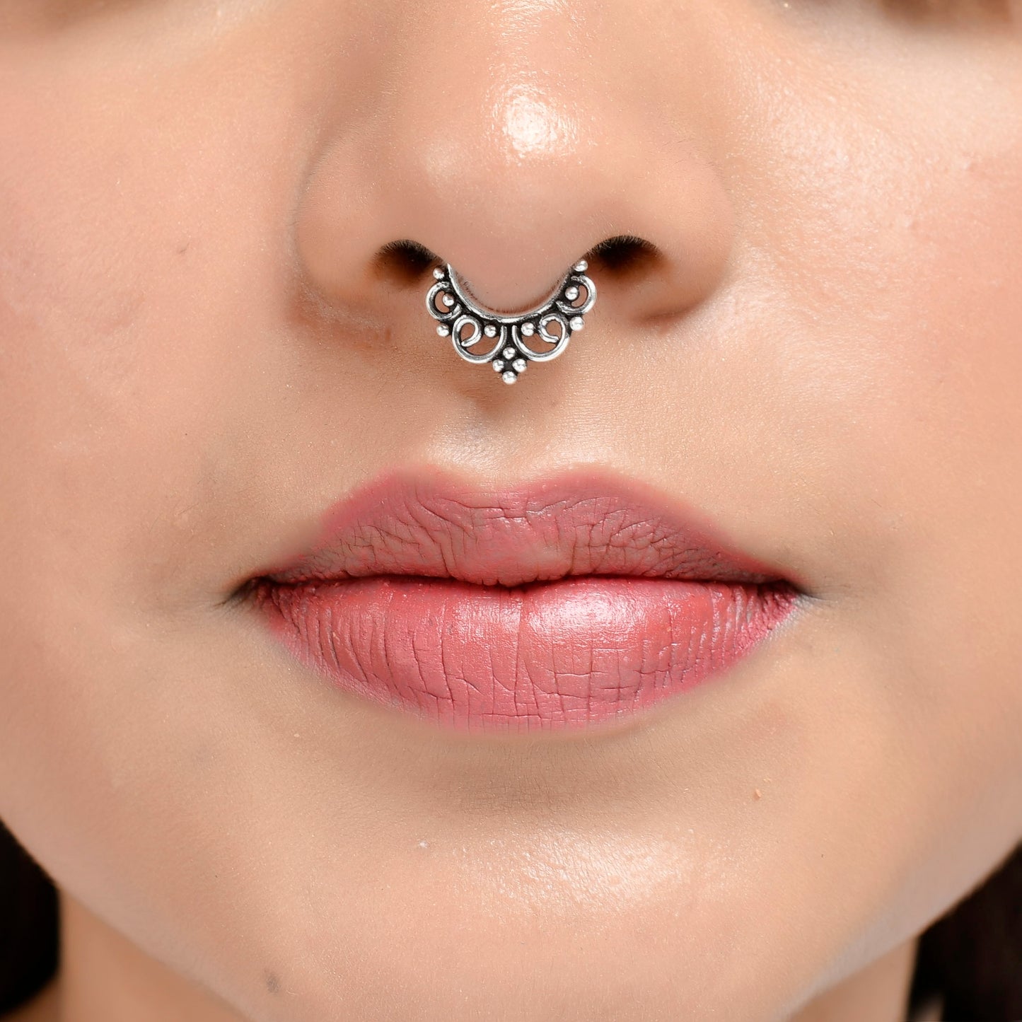 Sterling Silver 925 Septum Nose Ring For Non Pierced nose