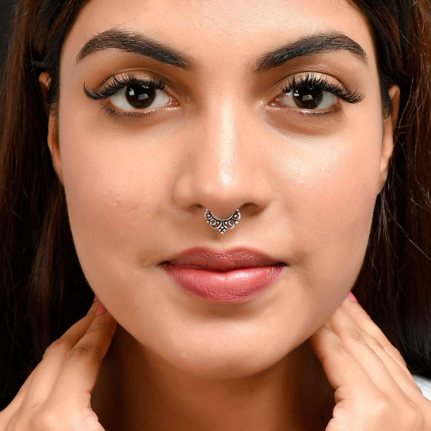 Sterling Silver 925 Septum Nose Ring For Non Pierced nose