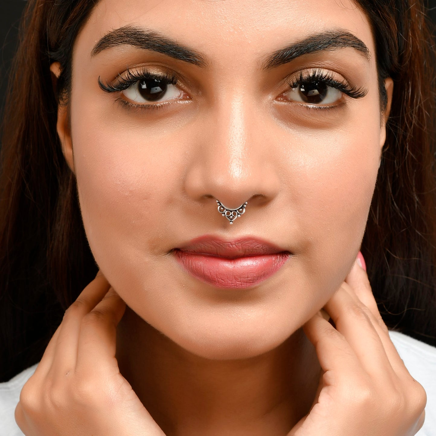 Sterling Silver 925 Septum Nose Ring For Non Pierced nose