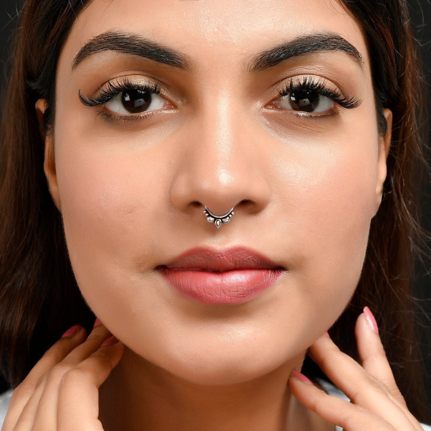 Sterling Silver 925 Septum Nose Ring For Non Pierced nose