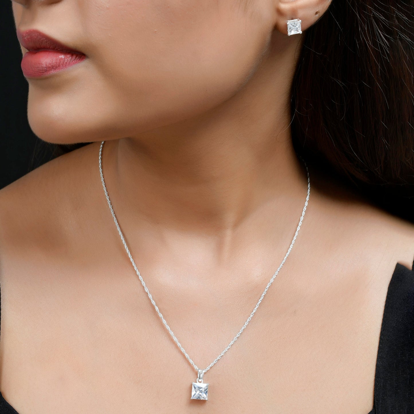 silver lightweight necklace set