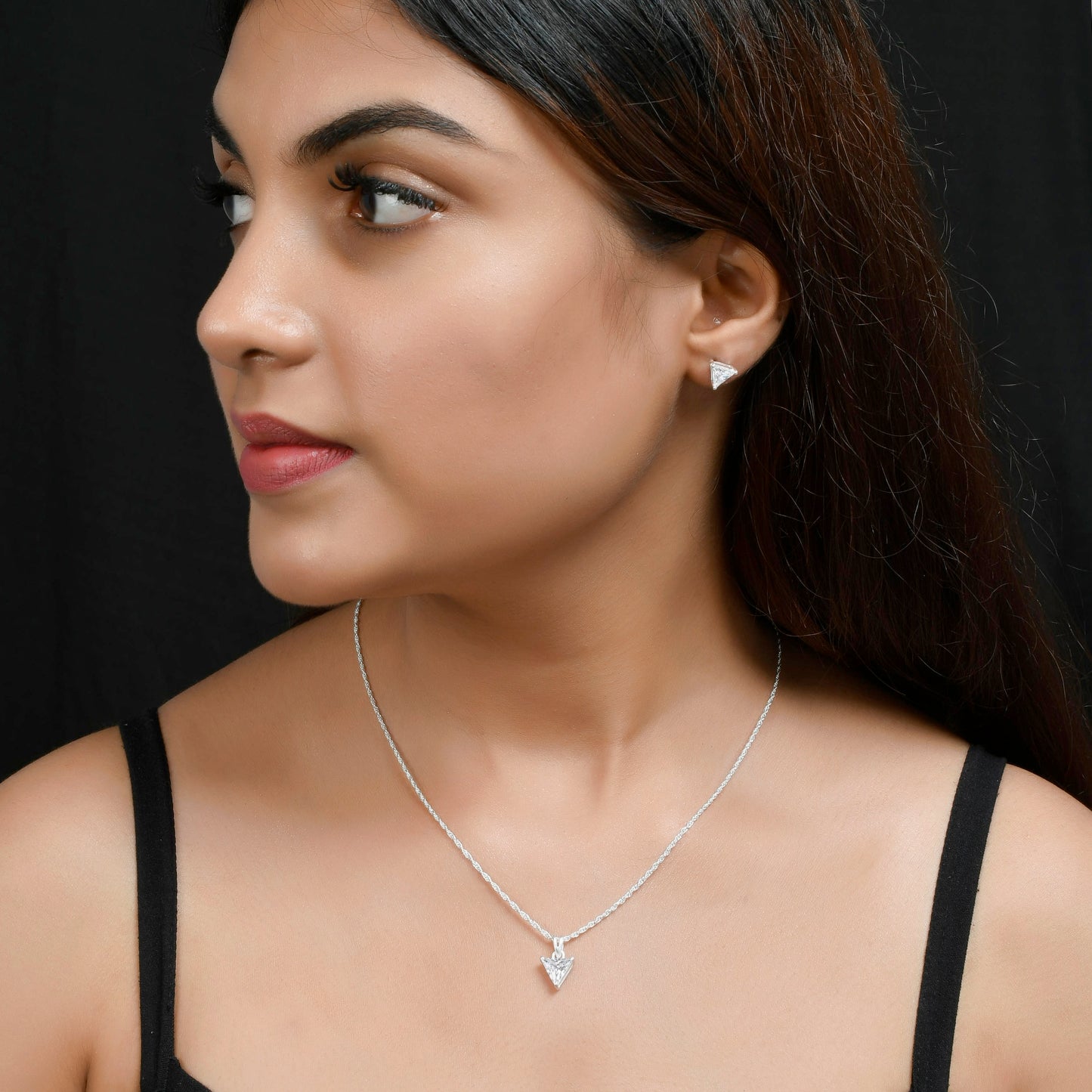 silver necklace set