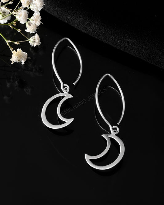 moon earring silver