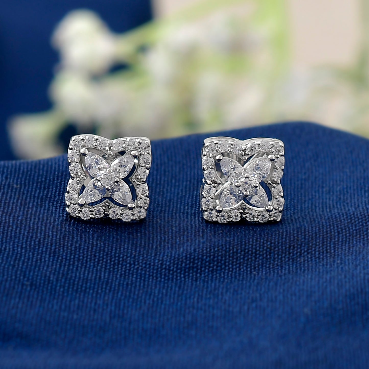 diamond earring silver