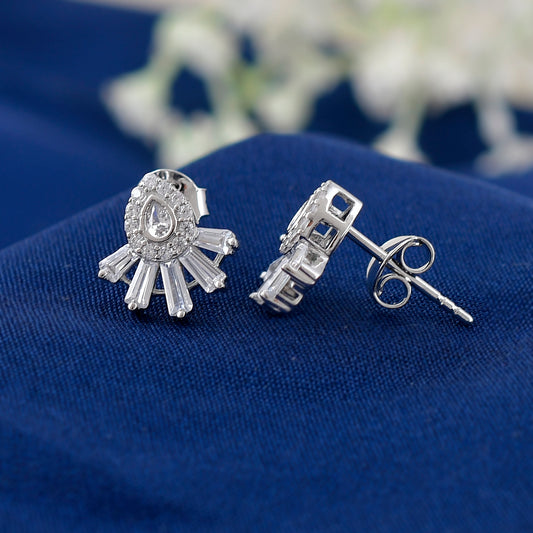 Sterling Silver 925 Zircon Earring Stud for Women