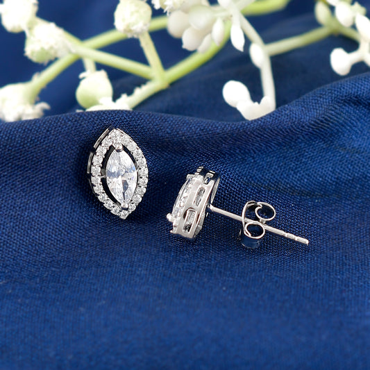 Sterling Silver Zircon Earring Stud for Women