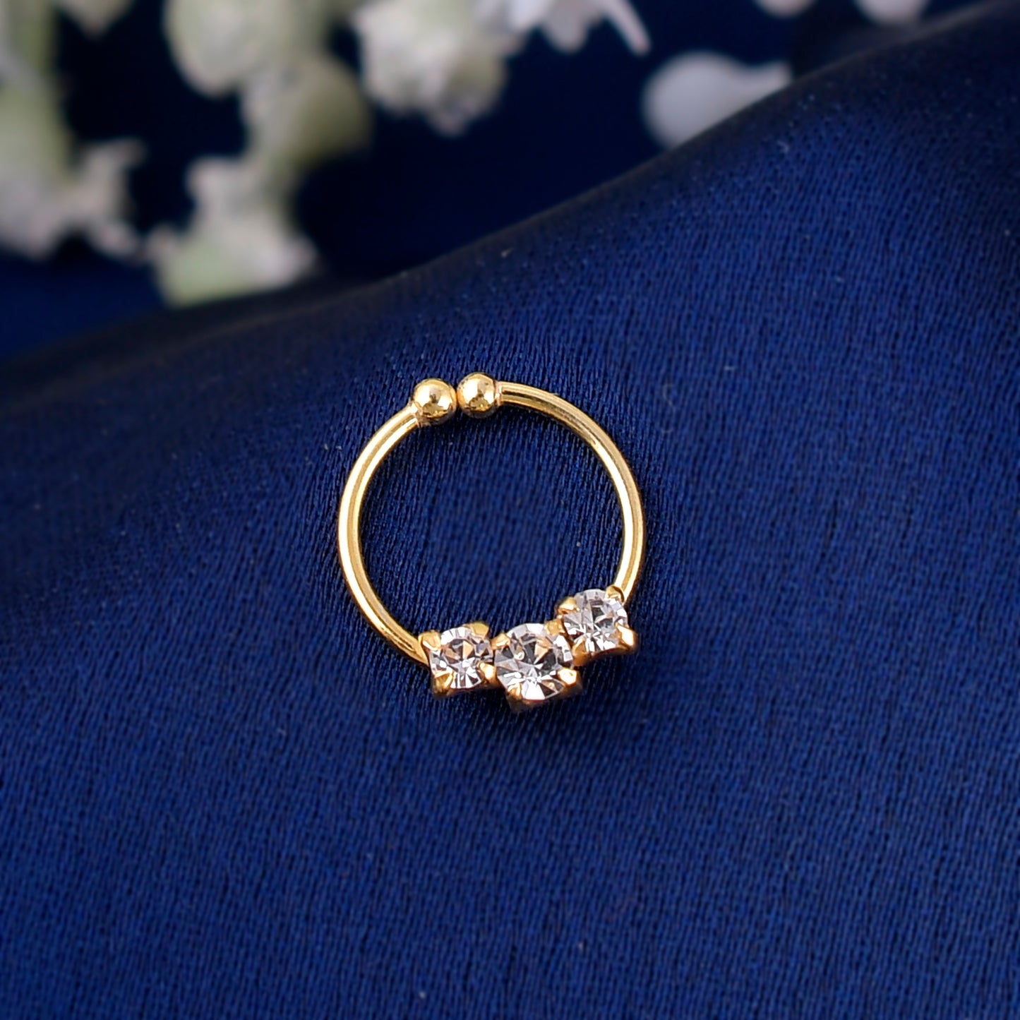 Sterling Silver 925 Gold Plated Clip on Nose Ring - 10mm