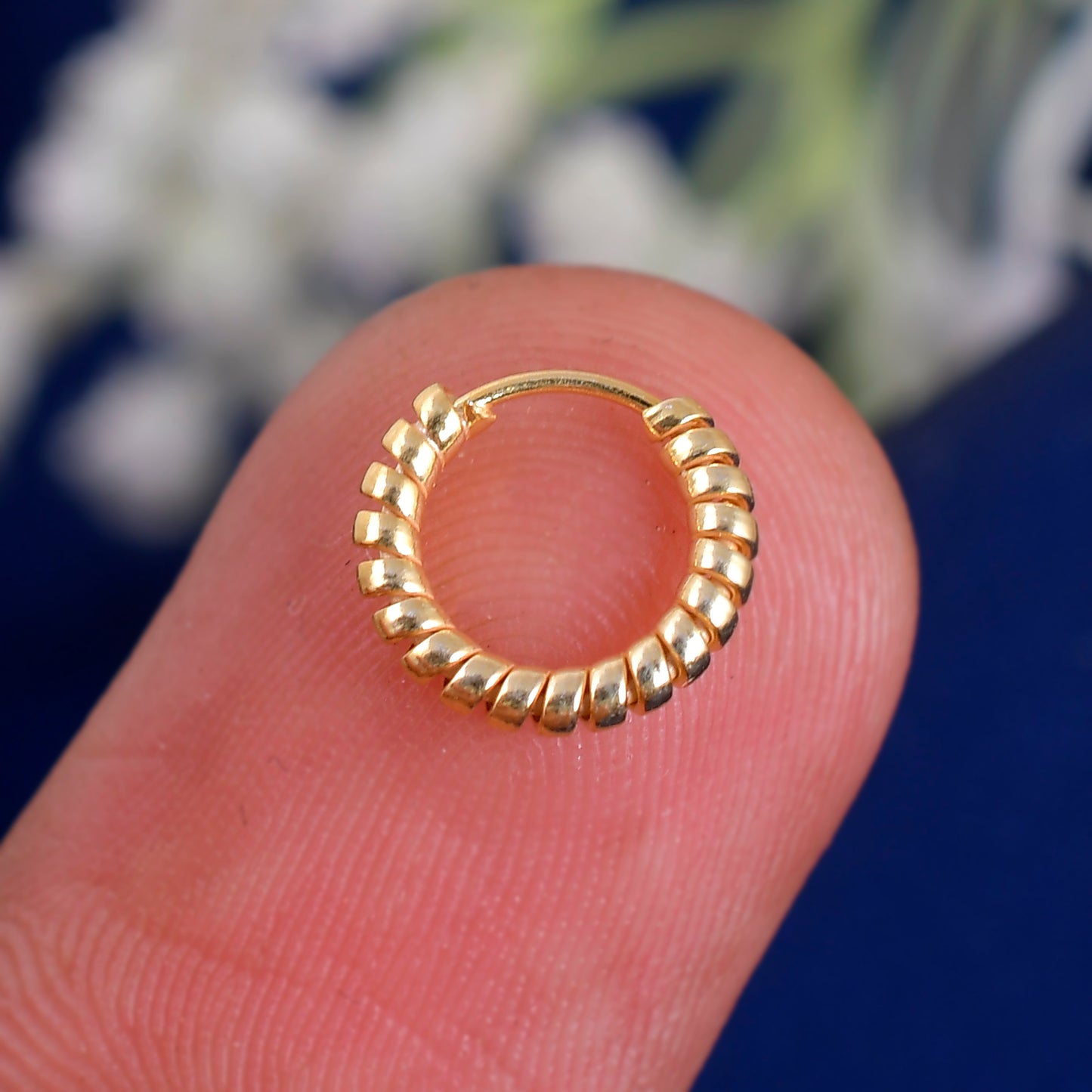 Sterling Silver 925 Gold Plated Nose Ring - 10mm