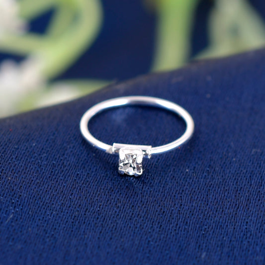 silver single stone nose ring
