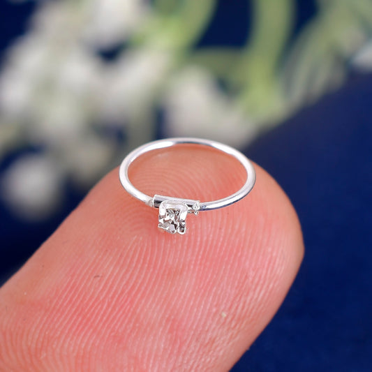 pure silver nose ring cz