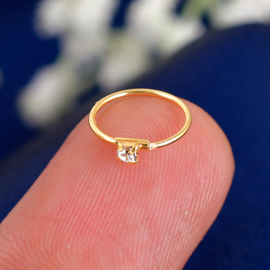 gold plated cz nose ring
