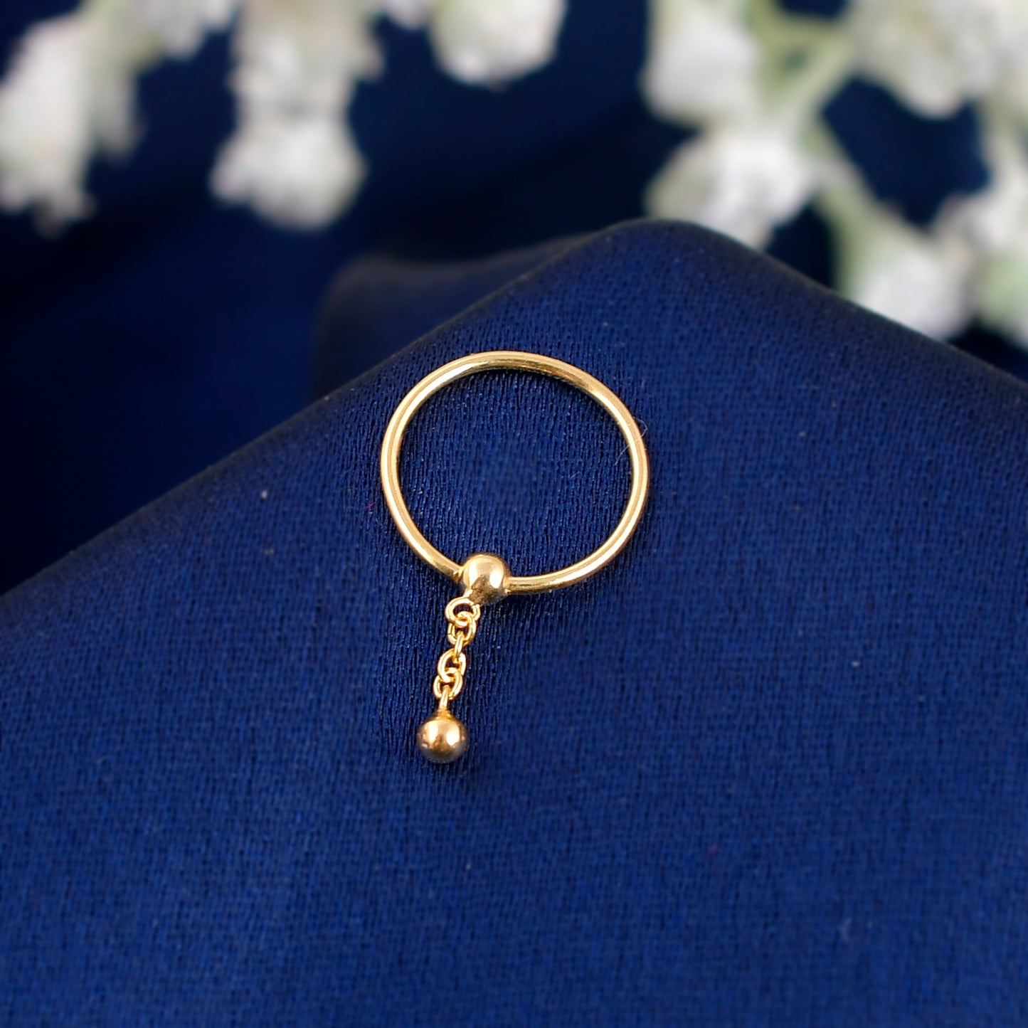 silver gold plated nose ring
